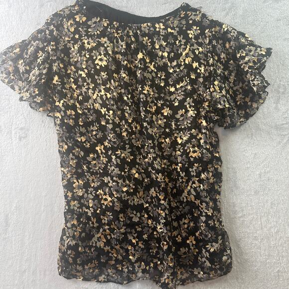 Elie Tahari Meadow Print Silk Blouse • Meadow Floral • Size L - Picture 2 of 7